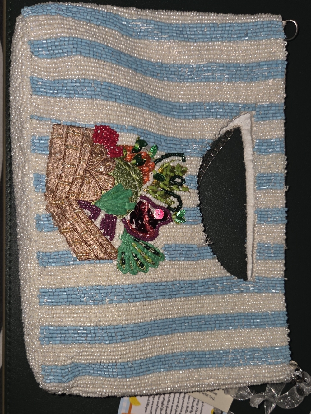 Beaded, Clutch Purse with chain